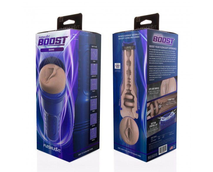 Мастурбатор-вагіна Fleshlight Boost Bang, плавні кільця Turbo Tech