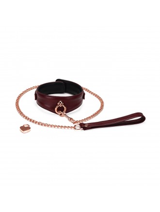 Нашийник з повідцем Liebe Seele Wine Red Curved Collar