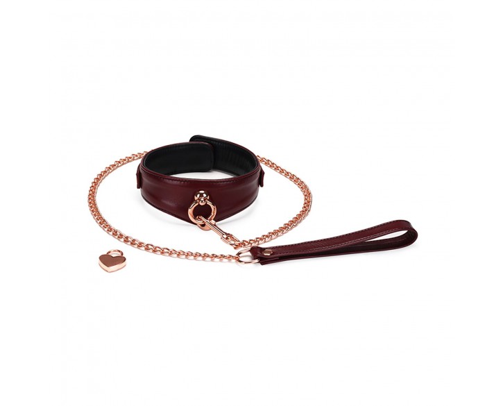 Нашийник з повідцем Liebe Seele Wine Red Curved Collar