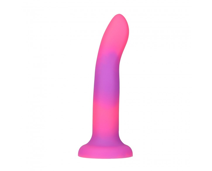 Фалоімітатор, що світиться в темряві, ADDICTION Rave 8″, Glow in the Dark Dildo Pink Purple, 20,3 см