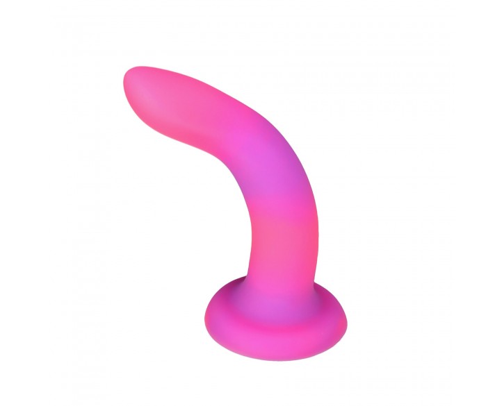 Фалоімітатор, що світиться в темряві, ADDICTION Rave 8″, Glow in the Dark Dildo Pink Purple, 20,3 см