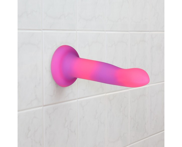 Фалоімітатор, що світиться в темряві, ADDICTION Rave 8″, Glow in the Dark Dildo Pink Purple, 20,3 см