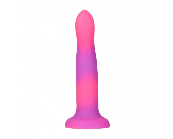 Фалоімітатор, що світиться в темряві, ADDICTION Rave 8″, Glow in the Dark Dildo Pink Purple, 20,3 см