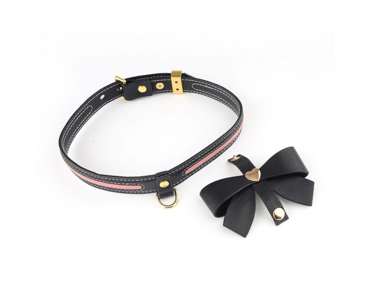 Повідець LOCKINK SEVANDA Love Heart Butterfly Leather Collar Set - Black