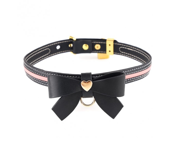 Повідець LOCKINK SEVANDA Love Heart Butterfly Leather Collar Set - Black