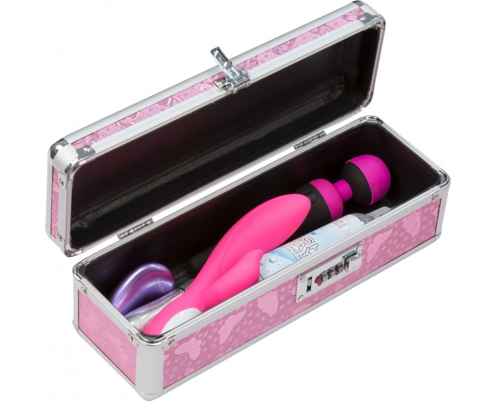 Кейс для зберігання секс-іграшок BMS Factory - The Toy Chest Lokable Vibrator Case Pink з кодовим за