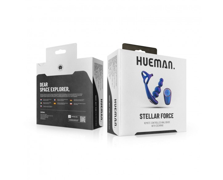 Анальний вібратор з ерекційним кільцем Hueman - Stellar Force Anal Beads with Cockring