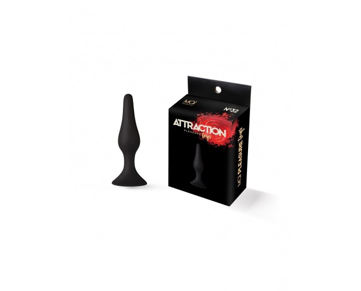 Анальна пробка на присосці MAI Attraction Toys №32 Black, довжина 10,5 см, діаметр 2,5 см