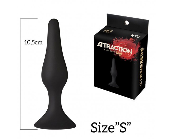 Анальна пробка на присосці MAI Attraction Toys №32 Black, довжина 10,5 см, діаметр 2,5 см