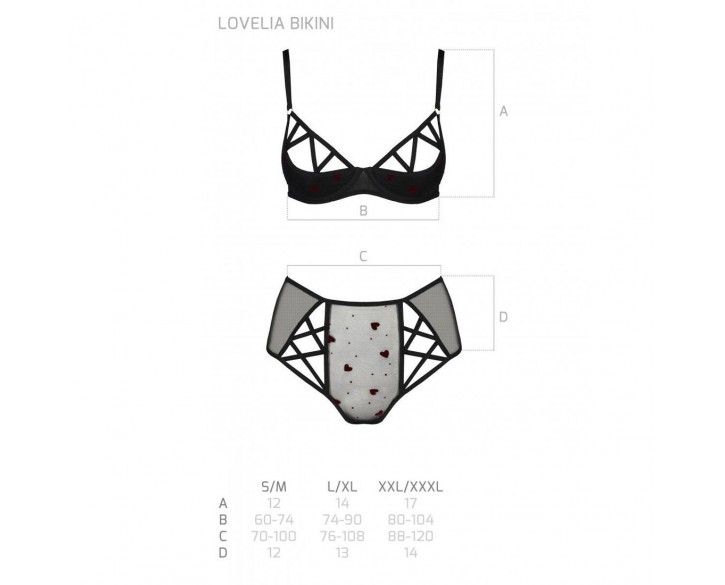 Еротичний комплект з малюнком LOVELIA BIKINI black L/XL - Passion