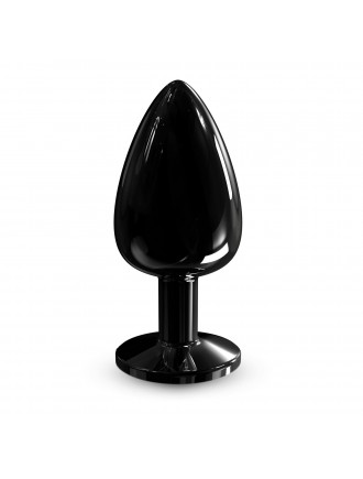 Металева анальна пробка з кристалом Dorcel Diamond Plug Black L