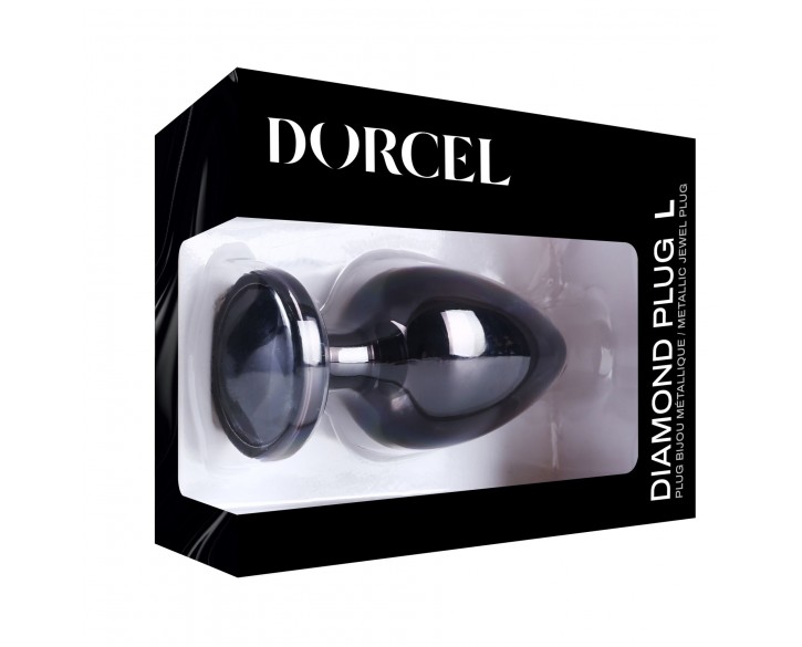 Металева анальна пробка з кристалом Dorcel Diamond Plug Black L