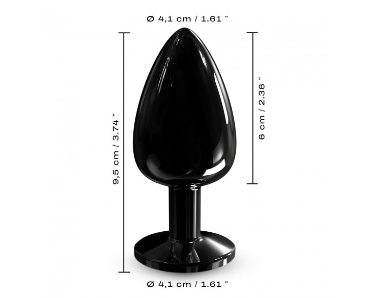 Металева анальна пробка з кристалом Dorcel Diamond Plug Black L