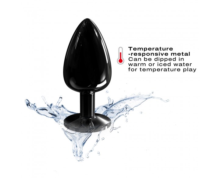 Металева анальна пробка з кристалом Dorcel Diamond Plug Black L