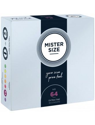 Презервативи Mister Size - pure feel - 64 (36 condoms), товщина 0,05 мм