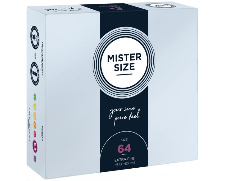 Презервативи Mister Size - pure feel - 64 (36 condoms), товщина 0,05 мм