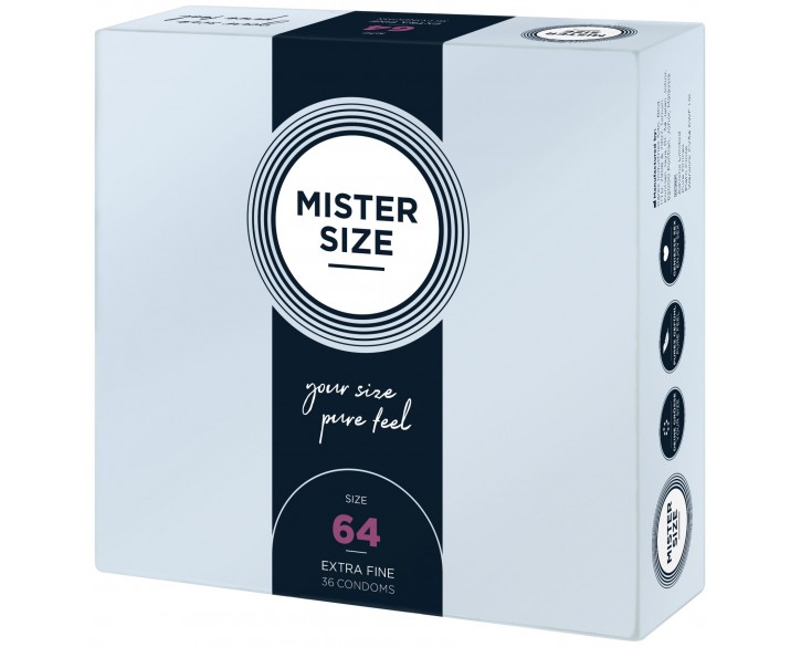 Презервативи Mister Size - pure feel - 64 (36 condoms), товщина 0,05 мм