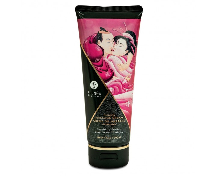 Їстівний масажний крем Shunga Kissable Massage Cream – Raspberry Feeling (200 мл)