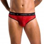 Чоловічі напівпрозорі труси Passion 031 Slip Mike S/M Red, під леопард