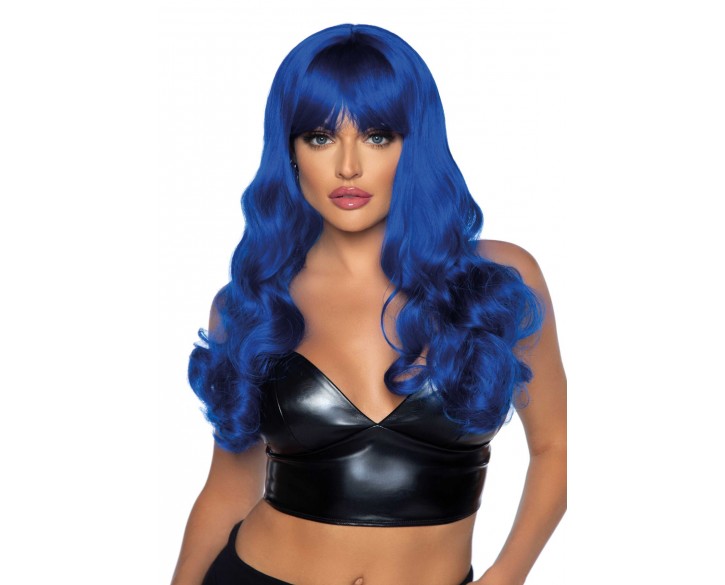 Хвиляста перука Leg Avenue Misfit Long Wavy Wig Blue, довга, реалістичний вигляд, 61 см