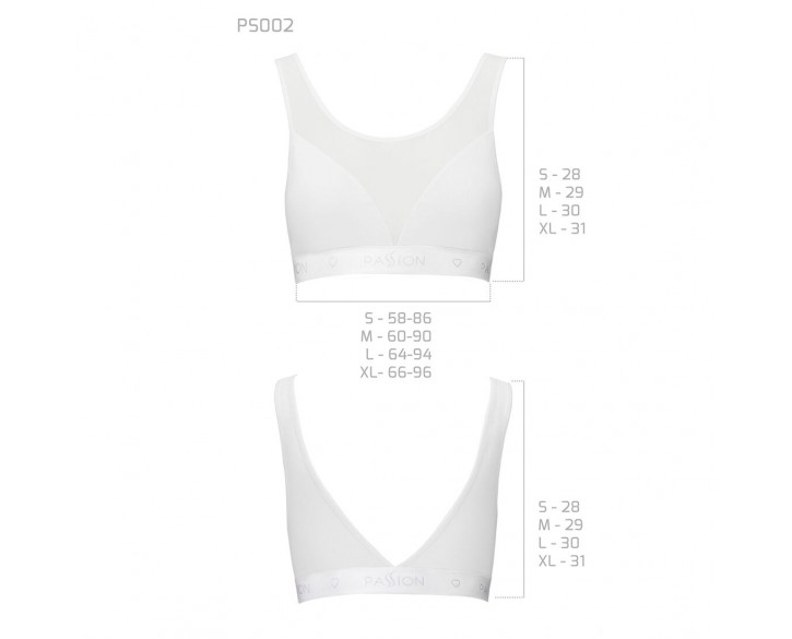 Топ з прозорою вставкою Passion PS002 TOP white, size L