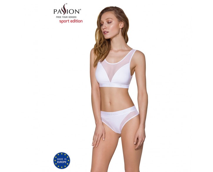 Топ з прозорою вставкою Passion PS002 TOP white, size L