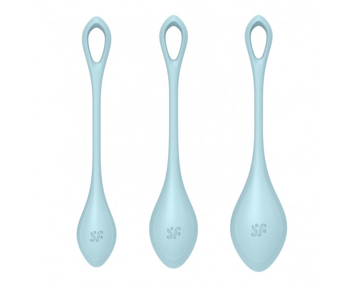 Набір йоні намистин Satisfyer Yoni Power 2 Light Blue, диаметр 2-2,5-3см, вес 22-44-73гр