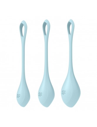 Набір йоні намистин Satisfyer Yoni Power 2 Light Blue, диаметр 2-2,5-3см, вес 22-44-73гр