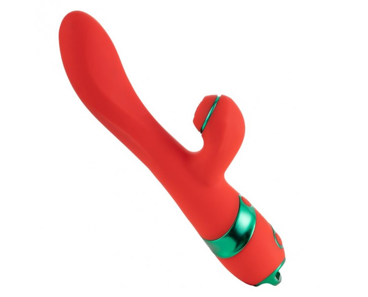 Вібратор-кролик з флогером LOCKINK SEVANDA Whip Vibrating Massage Wand - Red & Green