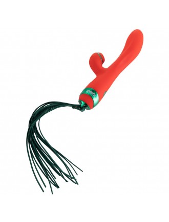 Вібратор-кролик з флогером LOCKINK SEVANDA Whip Vibrating Massage Wand - Red & Green