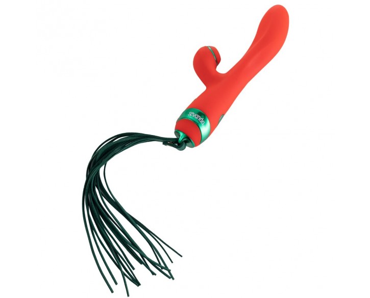 Вібратор-кролик з флогером LOCKINK SEVANDA Whip Vibrating Massage Wand - Red & Green