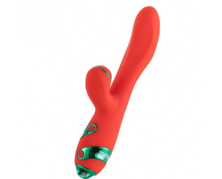 Вібратор-кролик з флогером LOCKINK SEVANDA Whip Vibrating Massage Wand - Red & Green