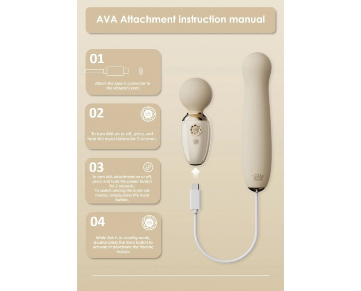 Аксесуар пульсатор Zalo – AVA Attachment Ivory White для смарт-вібромасажера Zalo – AVA