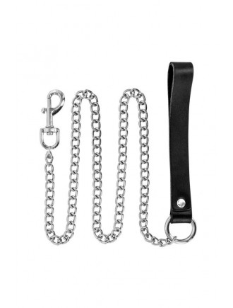 Повідець Fetish Tentation Premium Metal leash with cowhide leather wrist 115 см