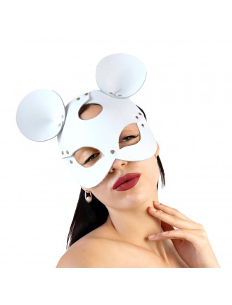 Шкіряна маска зайчика Art of Sex - Mouse Mask, колір Білий