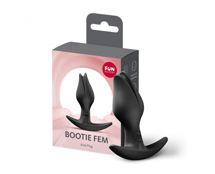Анальна пробка Fun Factory BOOTIE FEM Black, у вигляді бутона, діаметр 2,9 см, тонкий обмежувач