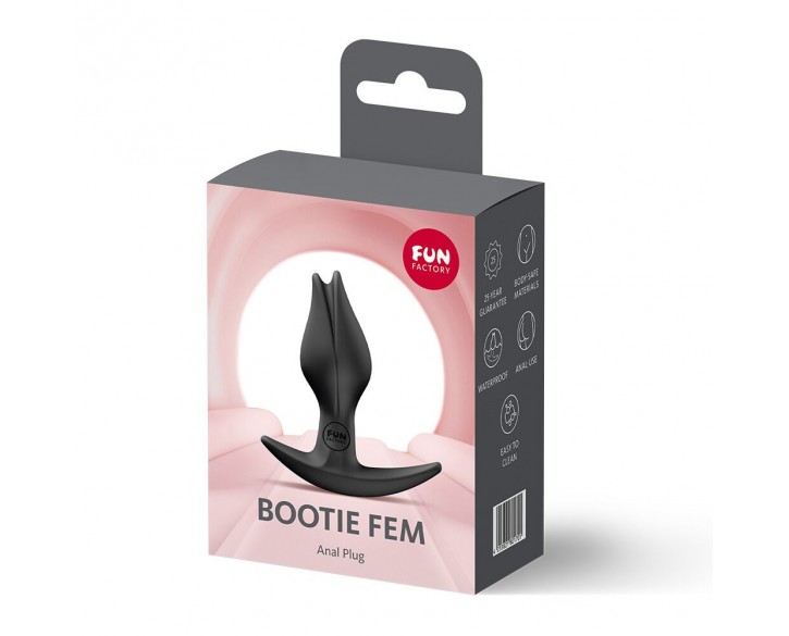 Анальна пробка Fun Factory BOOTIE FEM Black, у вигляді бутона, діаметр 2,9 см, тонкий обмежувач