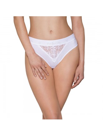 Трусики з широкою гумкою і мереживом Passion PS001 PANTIES white, size S