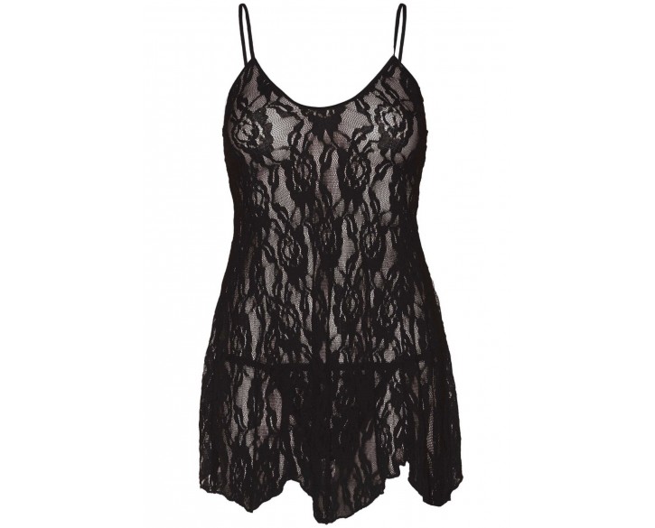 Пеньюар Leg Avenue Rose Lace Flair Chemise Black Plus Size