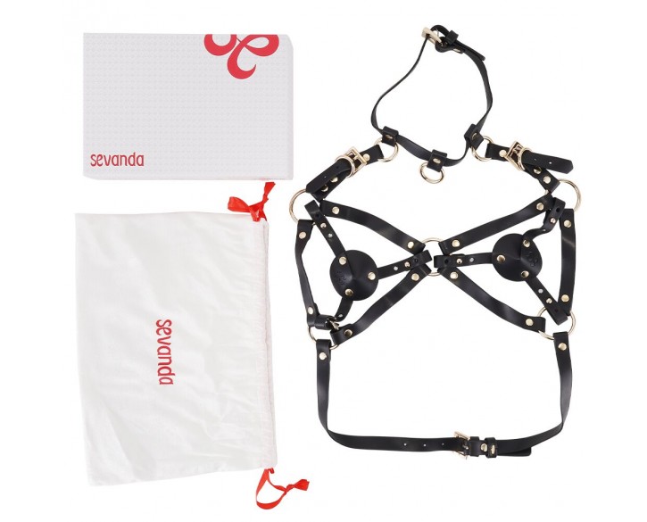 Портупея на груди LOCKINK SEVANDA Queen Chest Harness with Removable Bra