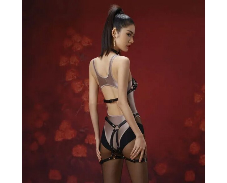 Сбруя зі страпоном LOCKINK SEVANDA Queen Sheba Set with Golden Dildo