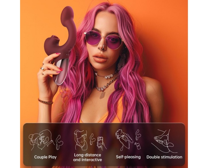 Смарт-вібратор Magic Motion Ponder Red, подвійна стимуляція, віброяйце+язичок для клітора