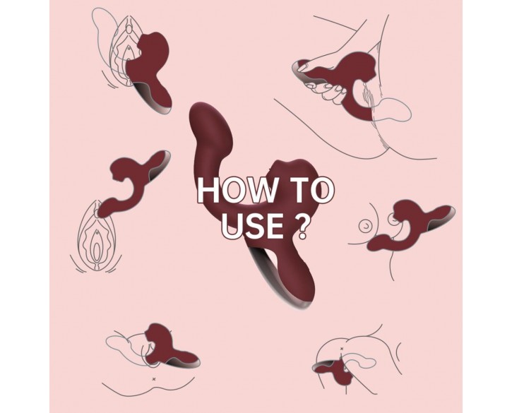 Смарт-вібратор Magic Motion Ponder Red, подвійна стимуляція, віброяйце+язичок для клітора