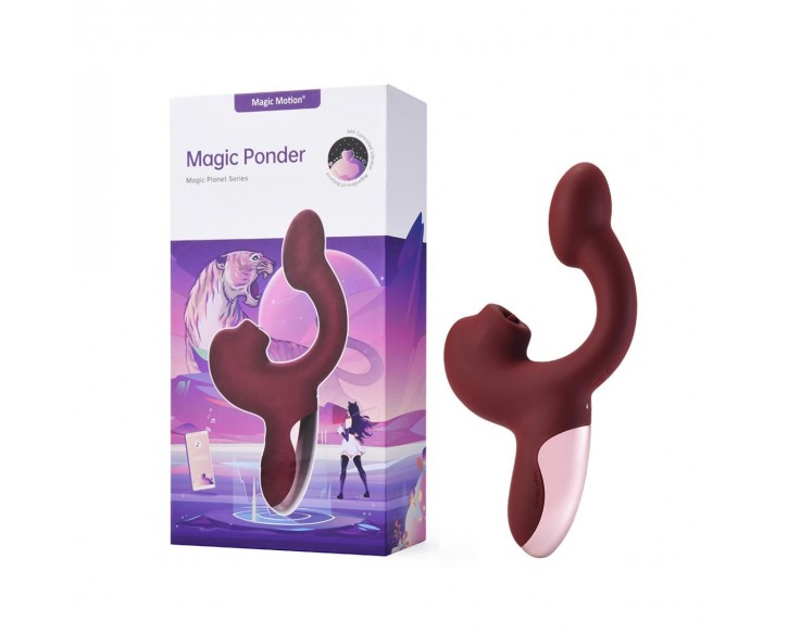 Смарт-вібратор Magic Motion Ponder Red, подвійна стимуляція, віброяйце+язичок для клітора