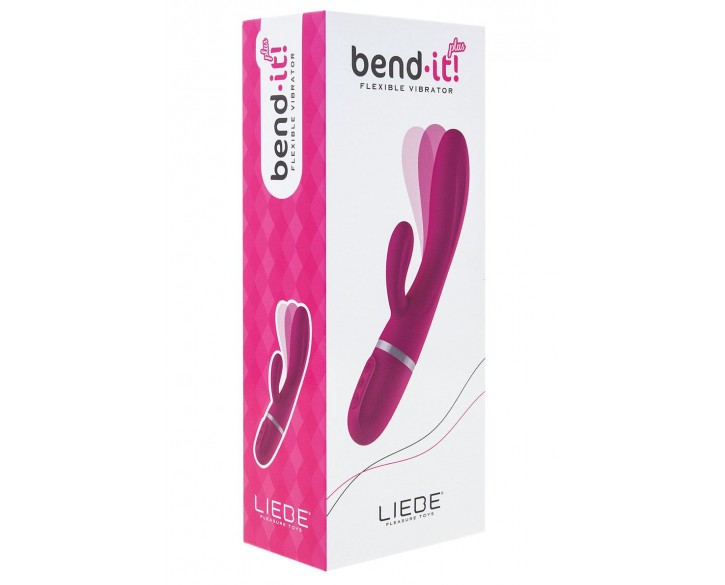 Вібратор-кролик Liebe Bend It Plus Cerise, гнучкий, 2 мотори, 10 режимів