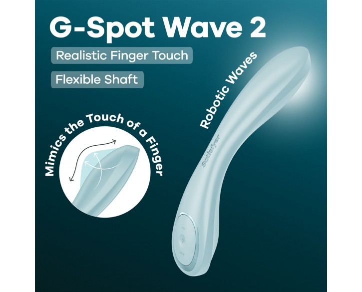 Вібратор Satisfyer G-Spot Wave 2 Ice Blue, імітує доторкання пальця