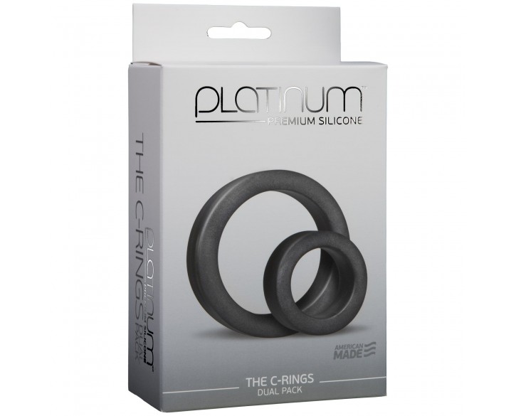 Набір ерекційних кілець Doc Johnson Platinum Premium Silicone — The C-Rings — Charcoal