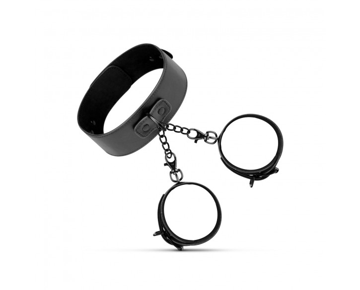 Наручники с повідцем Bedroom Fantasies Collar & Wrist - Black