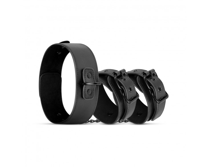 Наручники с повідцем Bedroom Fantasies Collar & Wrist - Black