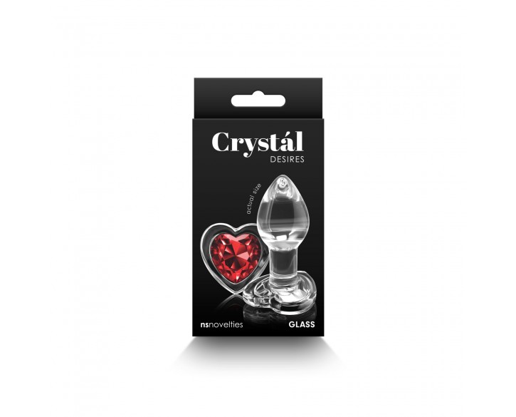 Скляна анальна пробка NS Novelties Crystal - Desires - Red Heart - Small